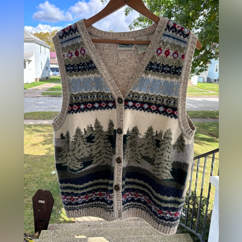 Vintage Women’s Sweater Vest with Buttons Northern Reflections Size Large